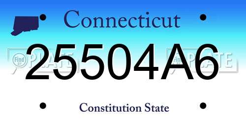 25504A6 Connecticut License Plate