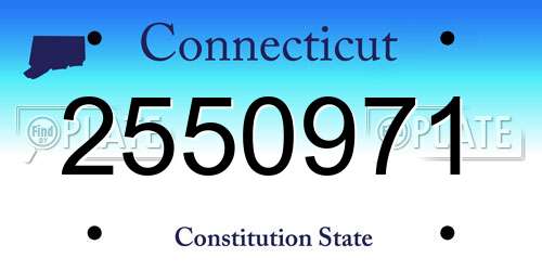 2550971 Connecticut License Plate