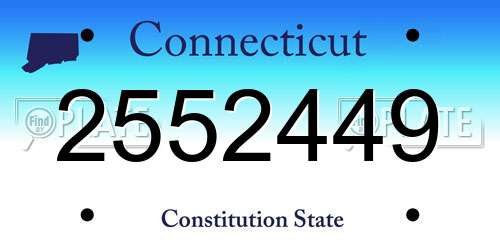 2552449 Connecticut License Plate