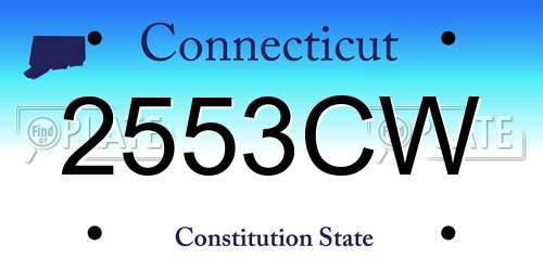 2553CW Connecticut License Plate