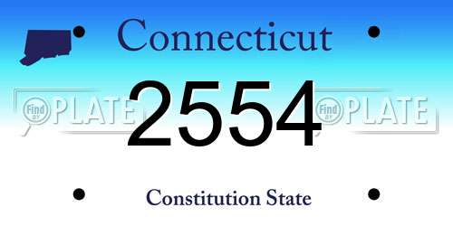 2554 Connecticut License Plate