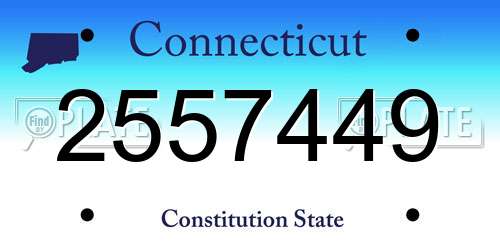 2557449 Connecticut License Plate
