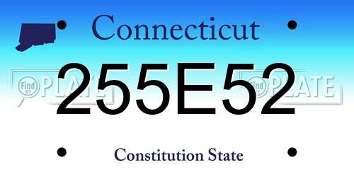 255E52 Connecticut License Plate