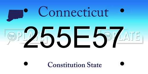 255E57 Connecticut License Plate
