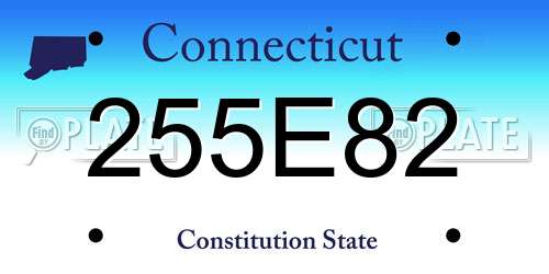 255E82 Connecticut License Plate