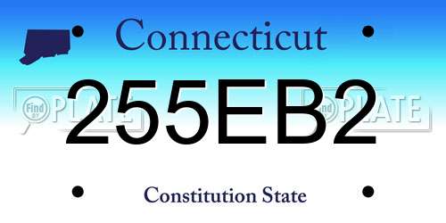255EB2 Connecticut License Plate
