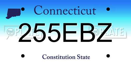255EBZ Connecticut License Plate