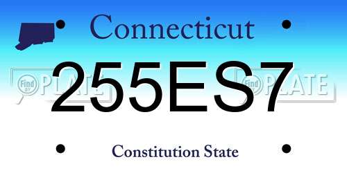 255ES7 Connecticut License Plate