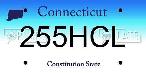 255HCL Connecticut License Plate