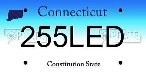 255LED Connecticut License Plate
