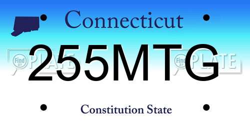 255MTG Connecticut License Plate