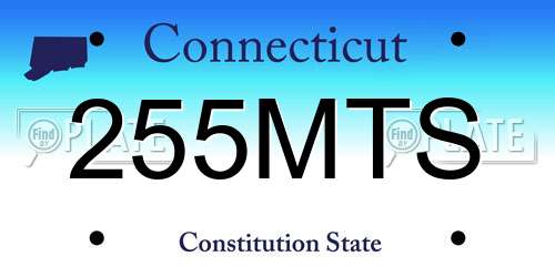 255MTS Connecticut License Plate