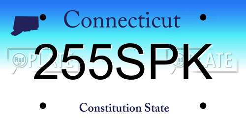 255SPK Connecticut License Plate