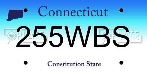 255WBS Connecticut License Plate