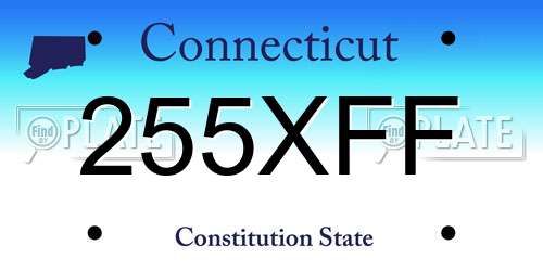 255XFF Connecticut License Plate
