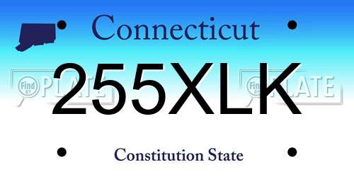 255XLK Connecticut License Plate