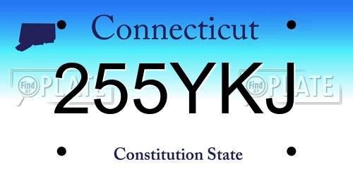 255YKJ Connecticut License Plate