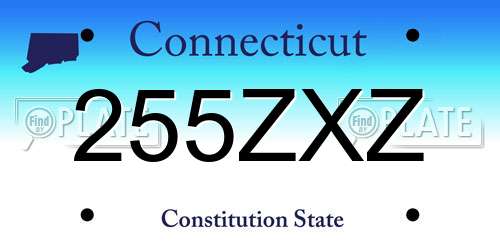 255ZXZ Connecticut License Plate