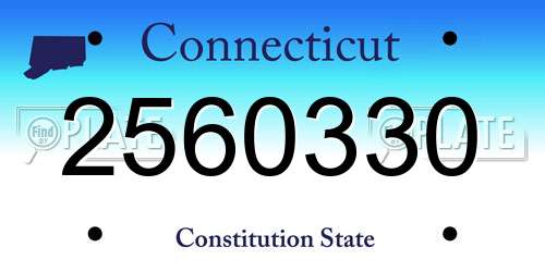 2560330 Connecticut License Plate