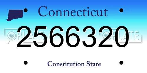 2566320 Connecticut License Plate