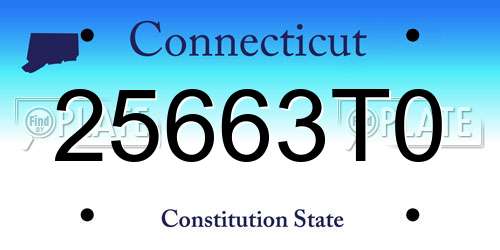 25663T0 Connecticut License Plate