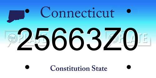25663Z0 Connecticut License Plate