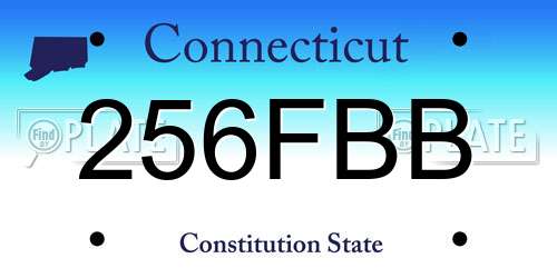 256FBB Connecticut License Plate
