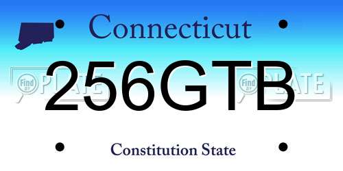 256GTB Connecticut License Plate