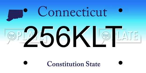 256KLT Connecticut License Plate