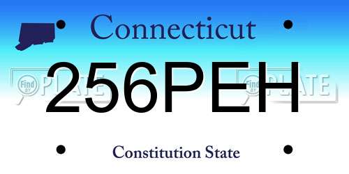 256PEH Connecticut License Plate