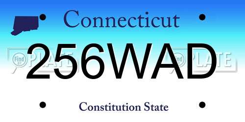 256WAD Connecticut License Plate