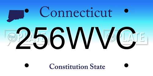 256WVC Connecticut License Plate