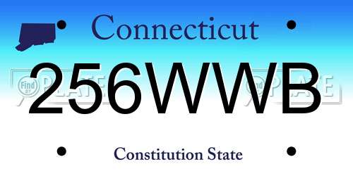 256WWB Connecticut License Plate