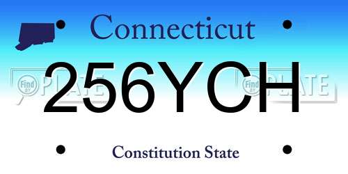 256YCH Connecticut License Plate