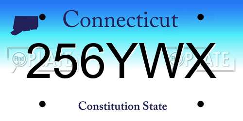 256YWX Connecticut License Plate