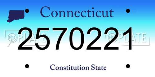2570221 Connecticut License Plate