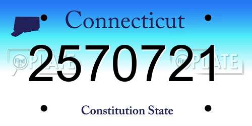 2570721 Connecticut License Plate