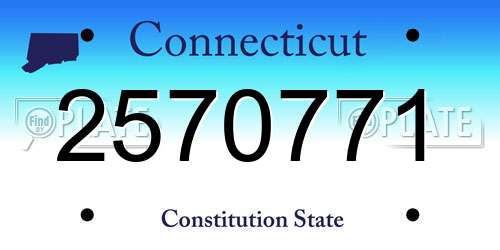 2570771 Connecticut License Plate