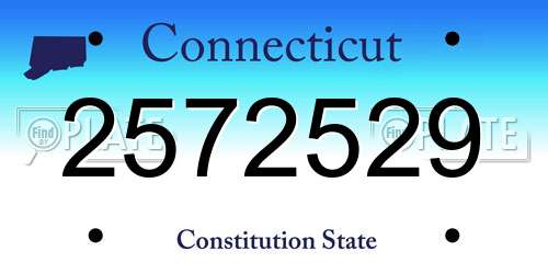 2572529 Connecticut License Plate