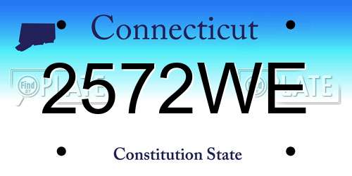 2572WE Connecticut License Plate