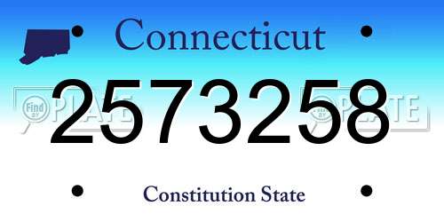 2573258 Connecticut License Plate
