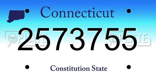 2573755 Connecticut License Plate