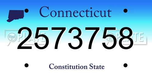 2573758 Connecticut License Plate