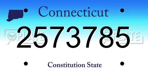 2573785 Connecticut License Plate
