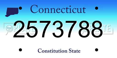 2573788 Connecticut License Plate