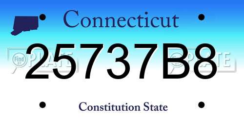 25737B8 Connecticut License Plate