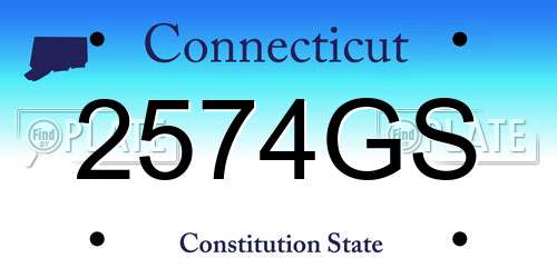 2574GS Connecticut License Plate