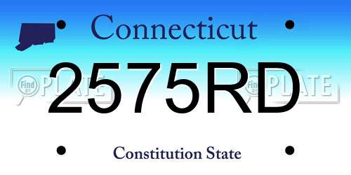 2575RD Connecticut License Plate