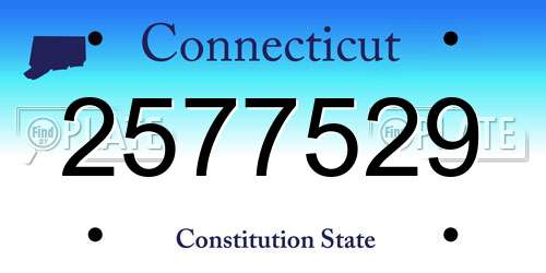 2577529 Connecticut License Plate