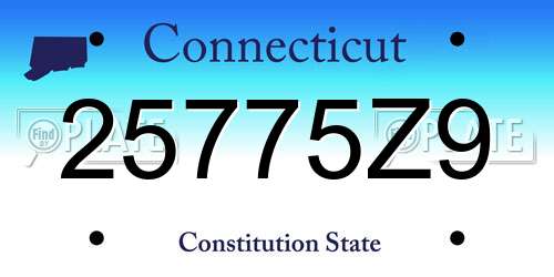 25775Z9 Connecticut License Plate